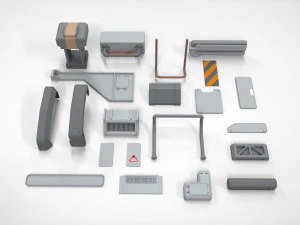 Sci-fi architecture elements collection 20 3D Model