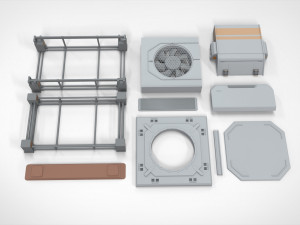 Sci-fi architecture elements collection 20 3D-Modell