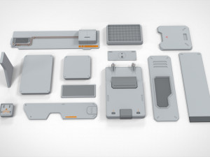 Sci-fi architecture elements collection 20 3D-Modell