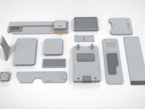 Sci-fi architecture elements collection 20 3D Model