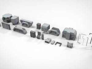 Sci-fi architecture elements collection 20 3D-Modell
