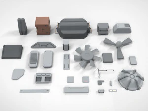 Sci-fi architecture elements collection 20 3D Model