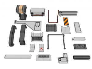 Sci-fi architecture elements collection 20 3D Model