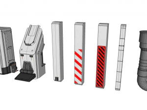 Sci-fi architecture elements collection 20 3D Model