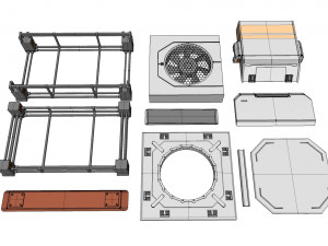 Sci-fi architecture elements collection 20 3D-Modell