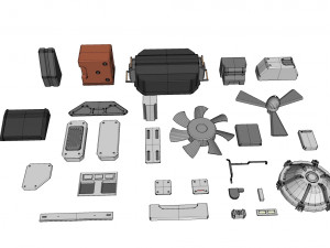 Sci-fi architecture elements collection 20 3D-Modell