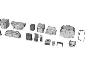 Sci-fi architecture elements collection 20 3D Model