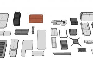 Sci-fi architecture elements collection 20 3D Model