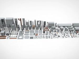 Collezione di elementi architettonici fantascientifici 20 Modello 3D