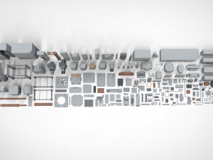Sci-fi architecture elements collection 20 3D-Modell