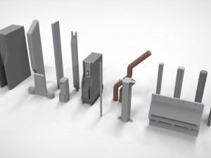 Sci-fi architecture elements collection 21 3D Model