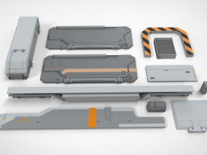 Sci-fi architecture elements collection 21 3D Model