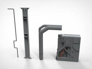 Sci-fi architecture elements collection 21 3D Model