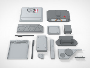 Sci-fi architecture elements collection 21 3D Model