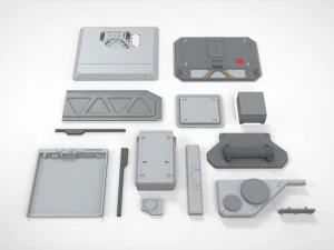 Sci-fi architecture elements collection 21 3D Model
