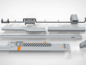 Sci-fi architecture elements collection 21 3D Model