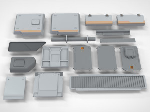 Sci-fi architecture elements collection 21 3D Model