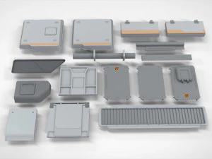 Sci-fi architecture elements collection 21 3D Model