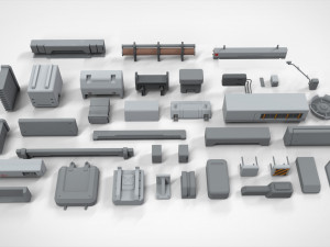 Sci-fi architecture elements collection 21 3D Model