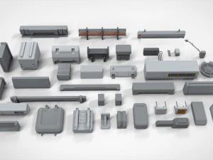 Sci-fi architecture elements collection 21 3D Model