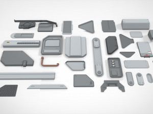Sci-fi architecture elements collection 21 3D Model