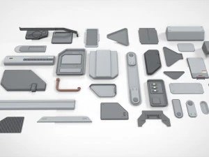 Sci-fi architecture elements collection 21 3D Model