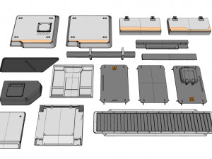 Sci-fi architecture elements collection 21 3D Model