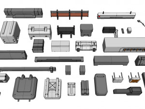Sci-fi architecture elements collection 21 3D Model