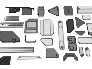 Sci-fi architecture elements collection 21 3D Model