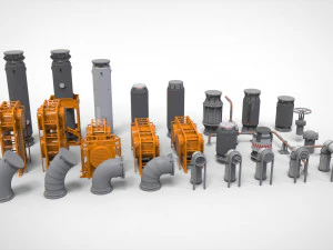 Kitbash de arquitectura de ciencia ficci&oacute;n 11 Modelo 3D