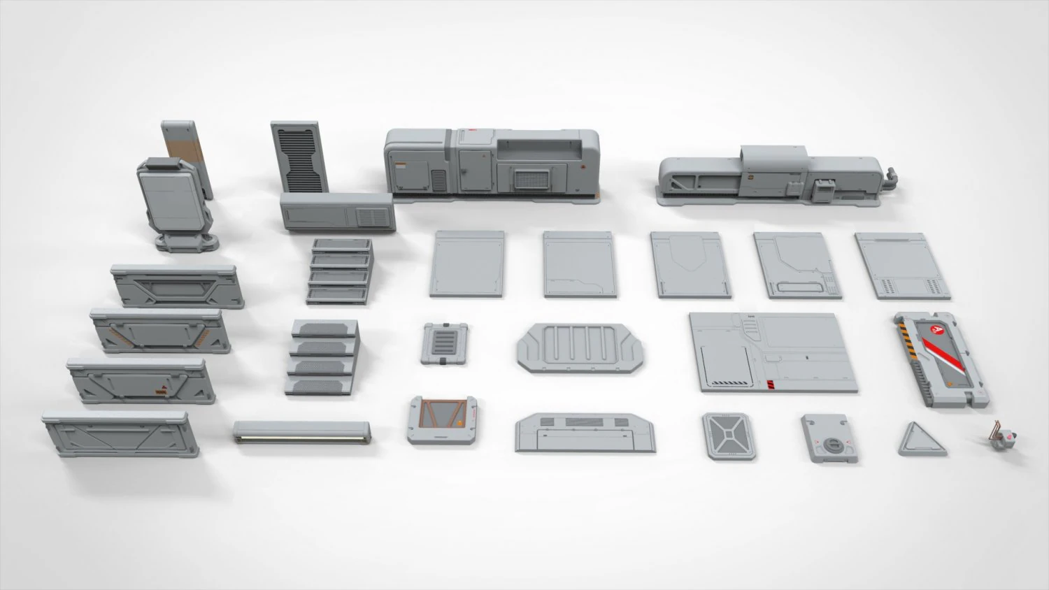 Sci-fi architecture kitbash 12 3D Model .c4d .max .obj .3ds .fbx .stl .blend