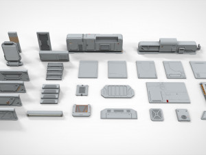Sci-fi architecture kitbash 12 Modelo 3D