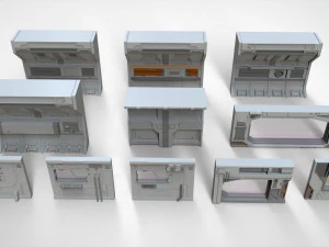 Sci-fi architecture kitbash 13 3D Model