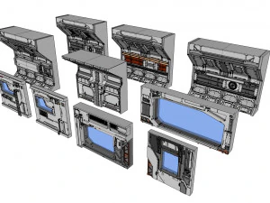 Sci-fi architecture kitbash 13 3D Model