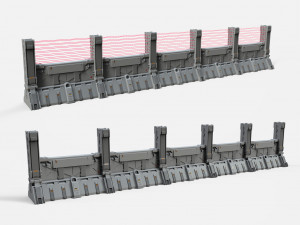 Sci-fi wall 2 3D Model