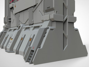 Sci-fi wall 2 Modèle 3D