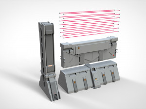 Sci-fi wall 2 Modèle 3D
