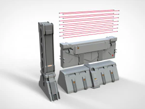 Sci-fi wall 2 3D Model