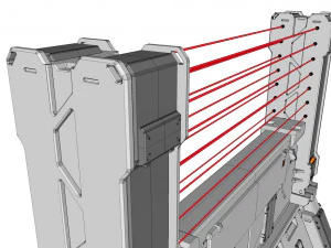 Sci-fi wall 2 3D Model