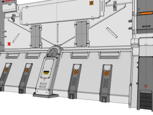 Sci-fi wall 2 3D Model