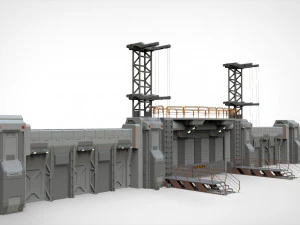 Sci-fi wall 3 3D Model