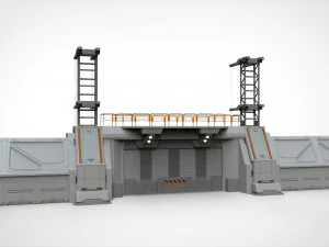 Sci-fi wall 3 3D Model
