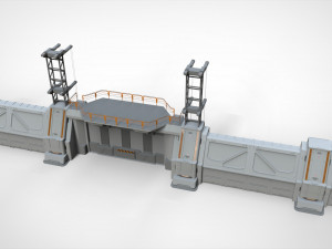 Sci-fi wall 3 Modelo 3D