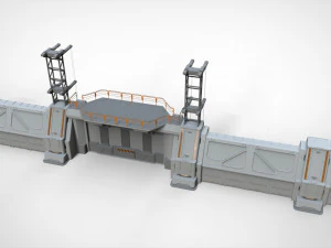 Sci-fi wall 3 3D Model