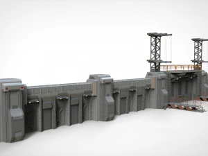 Sci-fi wall 3 3D Model
