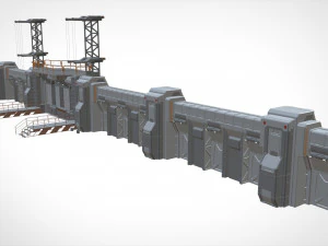 Sci-fi wall 3 3D Model