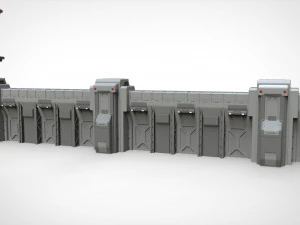 Sci-fi wall 3 3D Model