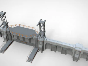Sci-fi wall 3 3D Model