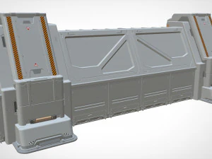 Sci-fi wall 3 3D Model