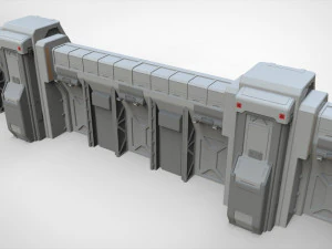 Sci-fi wall 3 3D Model